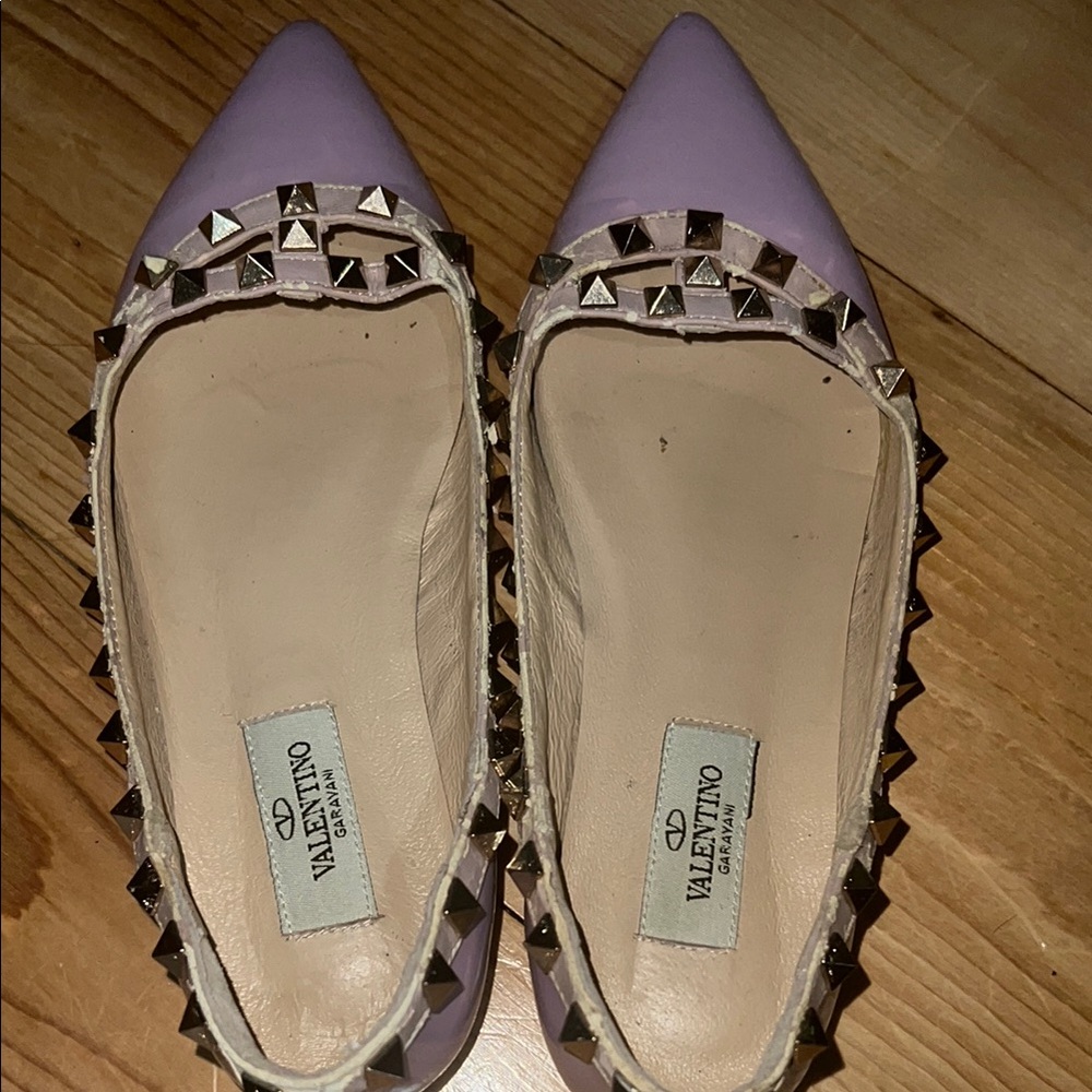Valentino Purple Studded Flats